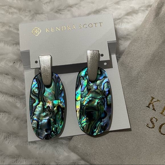 NWT Silver Aragon Earrings in Abalone Shell - Picture 4 of 5